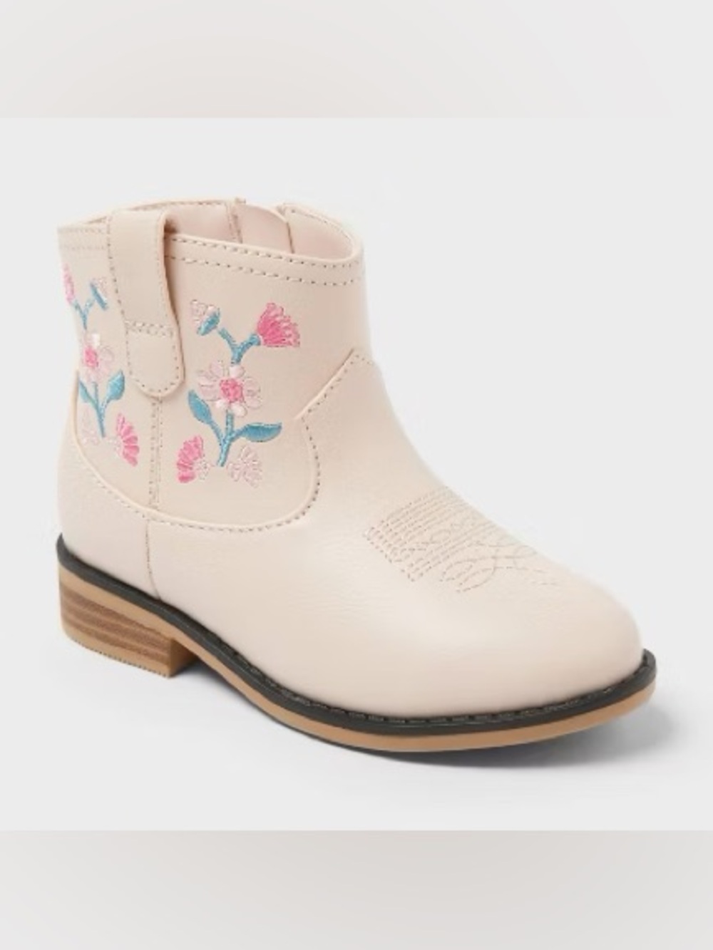 Cat & Jack Pale Pink Embroidered Western Bootie